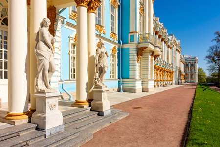 Catherine palace in Tsarskoe Selo (Pushkin), Saint Petersburg, Russiaのeditorial素材