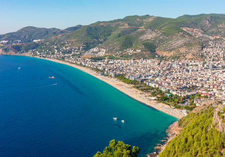 Famous Cleopatra beach in Alanya, Turkeyの写真素材