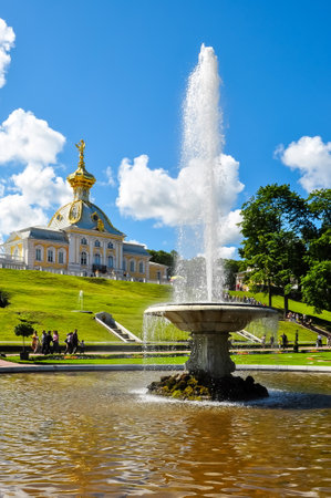 St. Petersburg, Russia - July 2019: West Chapel of Grand Peterhof palaceのeditorial素材