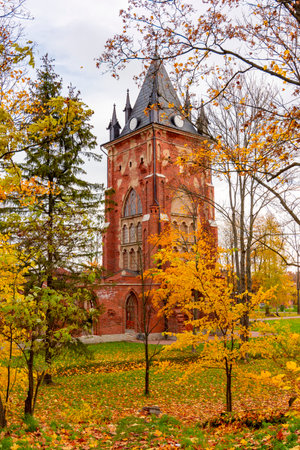 Pavilion Chapel in Alexander park in Pushkin (Tsarskoe Selo), St. Petersburg, Russiaのeditorial素材