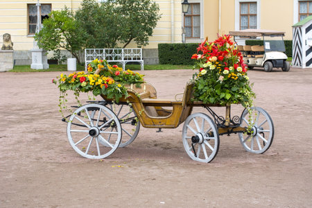 Imperial bouquet festival in Pavlovsky park, Pavlovsk, St. Petersburg, Russiaのeditorial素材