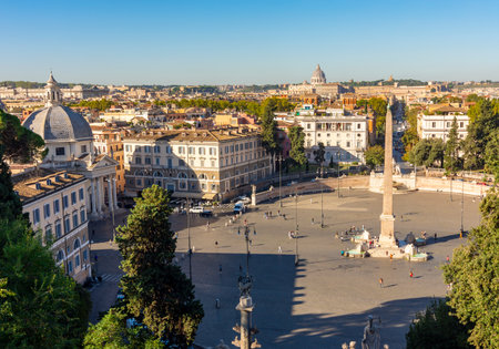 Piazza del Popolo square in Rome, Italyのeditorial素材