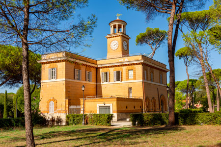 Casino dell'Orologio building in Villa Borghese, Rome, Italyのeditorial素材