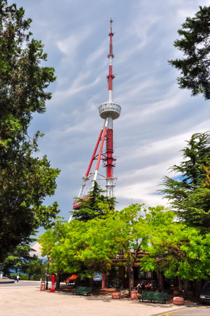TBILISI, GEORGIA - CIRCA MAY 2012: Entrance to amusement park on Mtatsminda mountainのeditorial素材