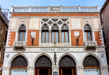 Venice, Italy - October 2022: Teatro Italia (Italy theater) building in Veniceのeditorial素材