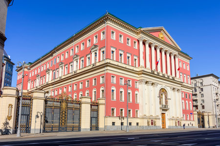 Government of Moscow on Tverskaya street, Russiaのeditorial素材