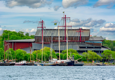Vasa museum on Museum island of Stockholm (Djurgarden), Swedenのeditorial素材