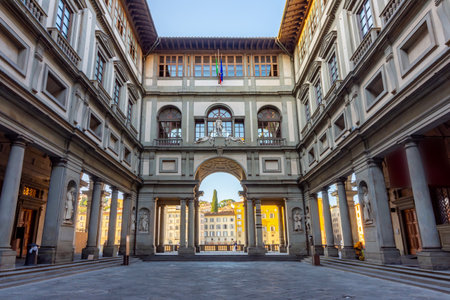 Famous Uffizi gallery in Florence, Italyのeditorial素材