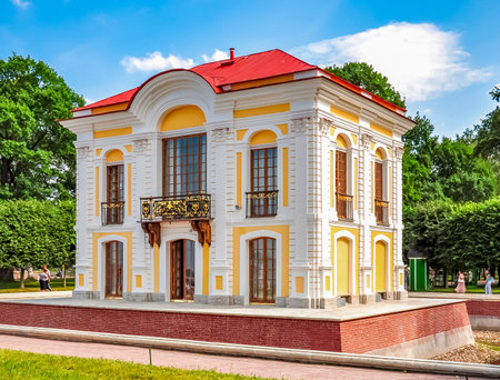 Saint Petersburg, Russia - July 2019: Hermitage pavilion in Peterhof Lower parkのeditorial素材