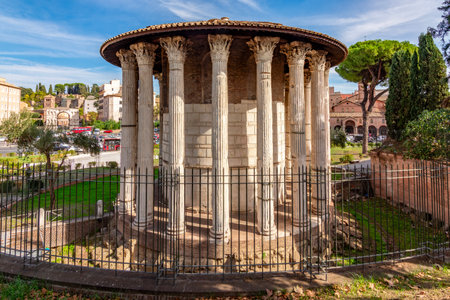Temple of Hercules Victor in Rome, Italyの写真素材