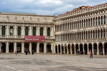 Venice, Italy - 30 September 2022: Architecture of St. Mark's square in center of Veniceのeditorial素材