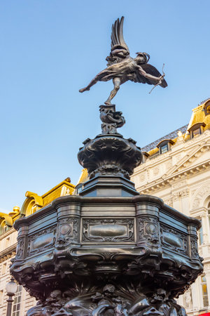 Statue of Eros on Piccadilly circus in London, UKの写真素材