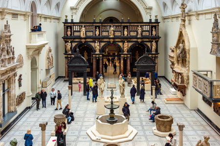 London, UK - 28 April 2024: Victoria and Albert museum interiorsの写真素材
