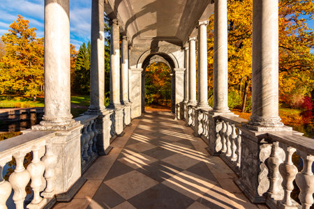 Marble bridge in Catherine park, Tsarskoe Selo (Pushkin), Saint Petersburg, Russiaの写真素材