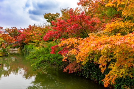 Eikando temple gardens in autumn, Kyoto, Japan
