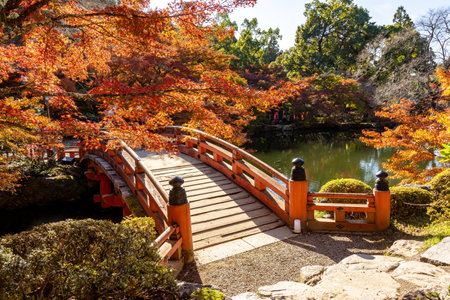 Daigo-ji Sambo-in Teien gardens in autumn, Kyoto, Japanの写真素材