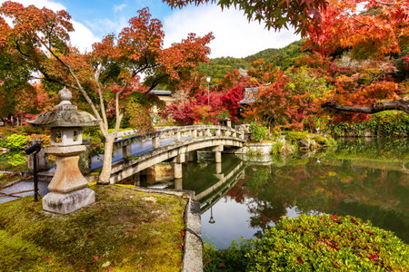Eikando temple gardens in autumn, Kyoto, Japanの写真素材