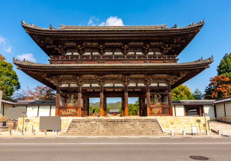 Main gate of Ninna-ji temple in Kyoto, Japanの写真素材