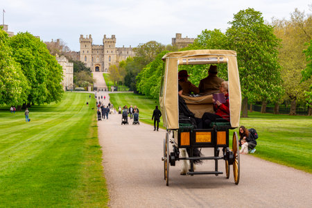 Windsor, UK - April 25, 2024: Long walk to Windsor castle in springの写真素材