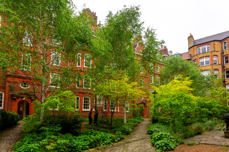 Small garden in London Temple, UKの写真素材