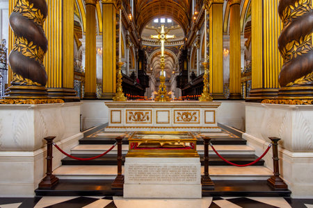 London, UK - 02 May 2024: Baldachin or High altar in St. Paul's cathedral