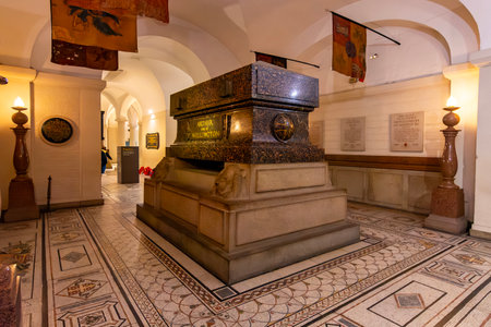London, UK - 02 May 2024: Arthur duke of Wellington tomb in crypt of St. Paul's Cathedralの写真素材