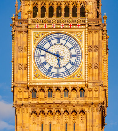 Big Ben clock of Elizabeth tower, London, UK