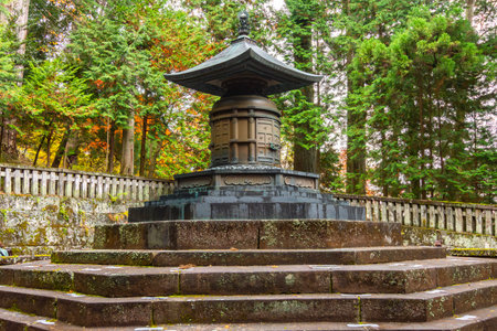 Inner Shrine Pagoda with grave of Lord Tokugawa in Nikko Toshogu, Japanの写真素材