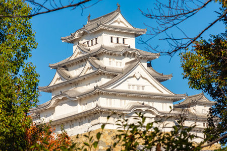 Himeji (White Heron) Castle built in 14th century, Japanの写真素材