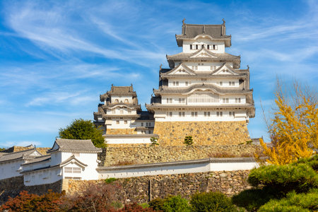 Himeji (White Heron) Castle built in 14th century, Japanの写真素材