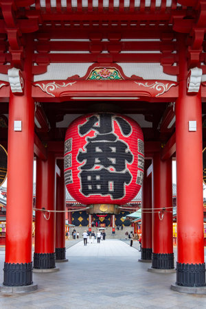Hozomon gate of Senso-ji temple in Asakusa, Tokyo, Japanの写真素材