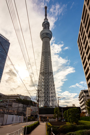 Tokyo, Japan - November 18, 2024: Tokyo Skytree in Asakusa - third highest building in the worldの写真素材