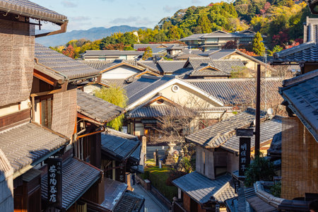 Kyoto, Japan - November 25, 2024: Ninenzaka street in old Kyoto leading to Kiyomizu-Dera templeの写真素材