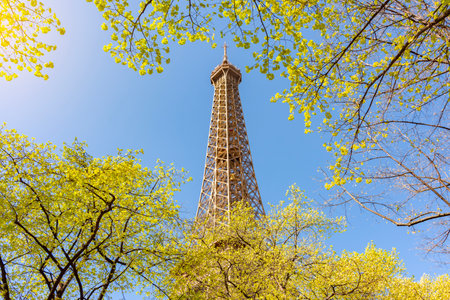 Eiffel Tower and Field of Mars in spring, Paris, France