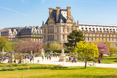 Paris, France - 06 April 2025: Tuileries gardens in springの写真素材