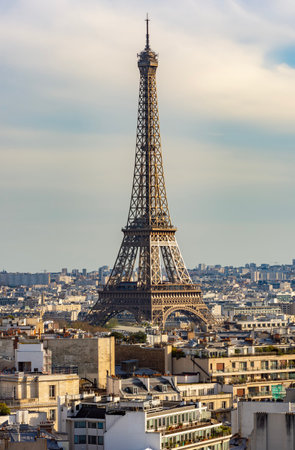 Eiffel tower at sunset, Paris, France