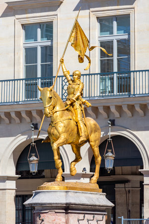 Joan of Arc monument on Rivoli street in Paris, Franceの写真素材