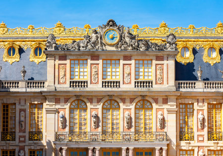 Facade of Versailles palace outside Paris, Franceの写真素材