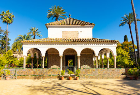 Pavilion in Seville Alcazar gardens, Spainの写真素材
