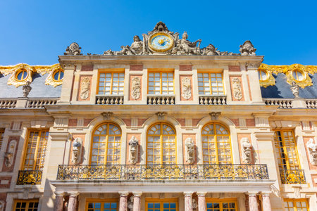 Facade of Versailles palace outside Paris, Franceの写真素材