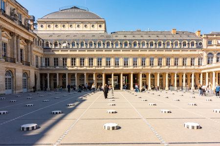 Paris, France - 01 April 2025: Courtyard of Palais Royal palace in center of Parisの写真素材