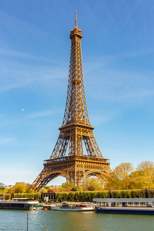 Eiffel tower and Seine river in Paris, Franceの写真素材