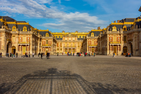 Paris, France - 04 April 2025: Court of Honor (Cour dâHonneur) in Versailles palaceの写真素材