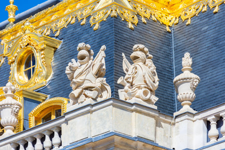 Facade decorations of Versailles palace outside Paris, Franceの写真素材
