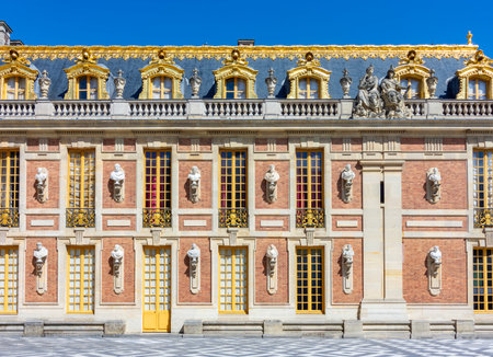 Facade of Versailles palace outside Paris, Franceの写真素材