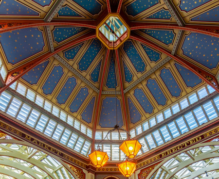 Ceiling of Leadenhall market in City of London, UKの写真素材