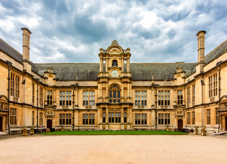 Entrance screen of Examination Schools on Merton street, Oxford, UK