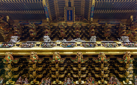 Yomeimon gate at Nikko Toshogu shrine, Japan (Translation "Tosho Dai Gongen" - Emperor Go Mizunoo)の写真素材