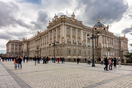 Madrid, Spain - 23 March 2025: Royal palace on Oriente square in Madridの写真素材