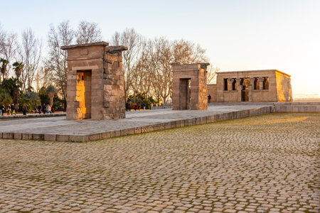 Temple of Debod from Egypt at sunset, Madrid, Spain